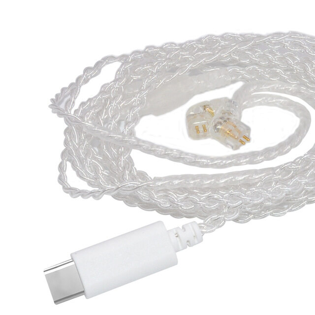 CCA Type C Cable Silver Plated Earphones Cable Upgrated 8 Core 2 Pin Replaceble Wire for KZ ZSX ZS10 PRO ZSN Pro ASX ZAX EDX S1